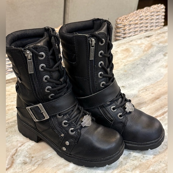 Women’s HARLEY DAVIDSON Talley Ridge 7.25" Motorcycle Boots D83878- Size 6 - Picture 2 of 10